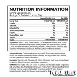 ghost whey protein ingredients
