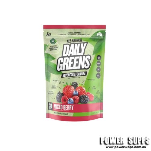 Muscle Nation Natural Daily Greens Mixed Berries 30 Serves