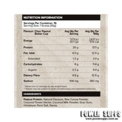muscle nation natural plant protein choc peanut butter cup ingredients