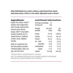 white wolf plant protein custard strawberries and cream ingredients