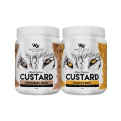 white wolf plant protein custard twin pack