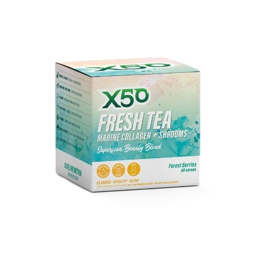 x50 Fresh Tea - Marine Collagen + Shrooms Forest Berries 60 Serves