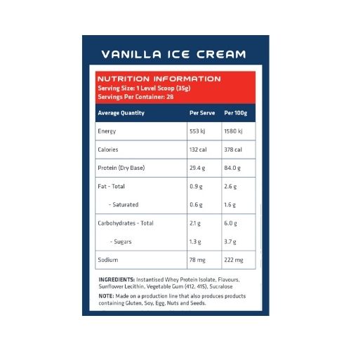 alien protein vanilla ice cream ingredients
