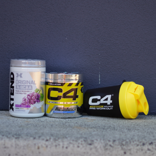 cellucor c4 pre workout + xtend bcaa + shaker
