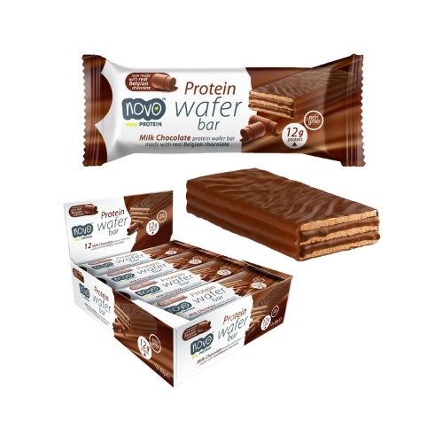 NOVO Protein Wafer Bar Milk Chocolate 12 x 40g Bars