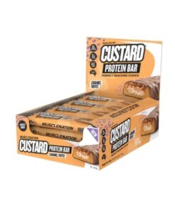 Muscle Nation Custard Protein Bar Box 12 Caramel Toffee 12 x 60g Bars