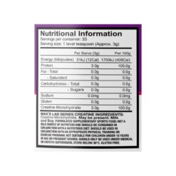 maxs creatine monohydrate 100g ingredients