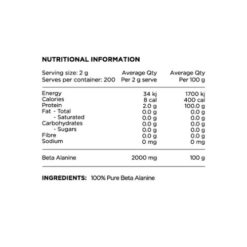 switch nutrition beta alanine ingredients updated