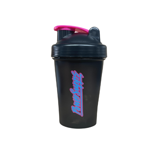 Power Supps Shaker Miami Vice 2.0 Mini 400ml Translucent Black with Blue/Pink Logo 700ml