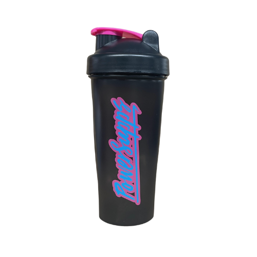 Power Supps Shaker Miami Vice 2.0 Translucent Black with Blue/Pink Logo 700ml