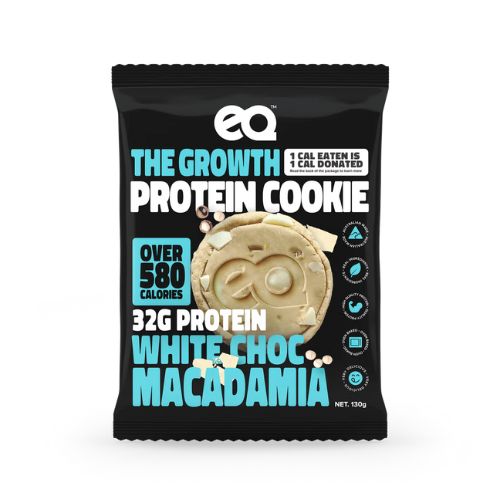 EQ Food Growth Protein Cookie White Choc Macadamia 1 x 130g Cookie