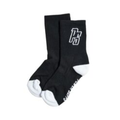 Power Supps Crew Socks 2023 Black with White Logo One Size Fits All