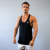 Classic Stringer Singlet Black with White Logo XXX Large