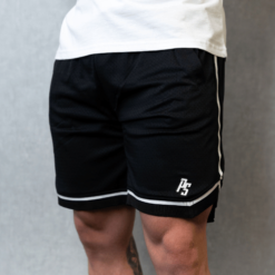 Basketball Shorts Black 7 inch Black with White Trim 3X Large
