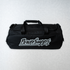 Oversize Duffle Gym Bag Black with Grey Logo Duffle Gym Bag