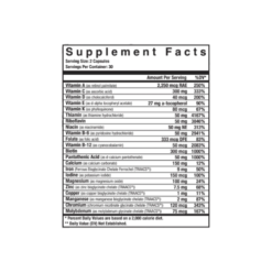 axe & sledge multivitamin ingredients