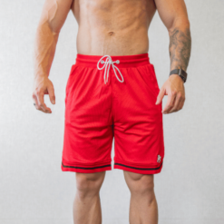 Red Basketball shorts 7inch front
