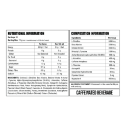 Faction Labs Disorder Ultimate Ingredients