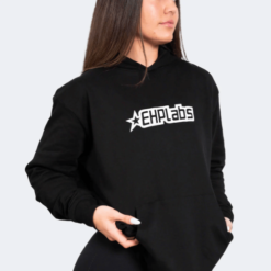 EHPLabs Hoodie Black Black with white logo X Large