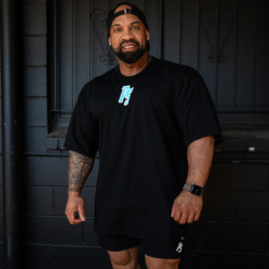 oversize pump cover black with tiffany blue logo front side