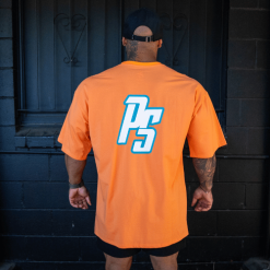 oversize pump cover orange with white-green logo back