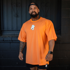 oversize pump cover orange with white-green logo front side