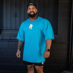 oversize pump cover teal with white-orange logo front side