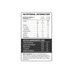 Altered Nutrition Pre Energy + Creatine Ingredients