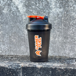 Gamer Fuel Shaker Black 400ml Black with Orange Logo 400ml Shaker