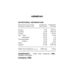 Switch Nutrition Colostrum Powder Ingredients