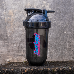 grenade shaker black with blue-pink logo 1