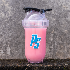 grenade shaker clear with blue-white logo