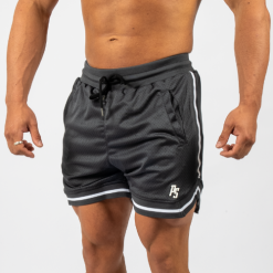 Basketball Shorts Charcoal 5 inch Charcoal with White Trim 3X Large