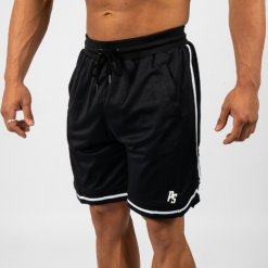 Basketball Shorts Black 7 inch Black with White Trim 3X Large