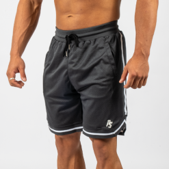 Basketball Shorts Charcoal 7 inch Charcoal with White Trim 3X Large