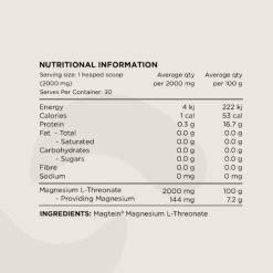 Switch Nutrition Magnesium L-Threonate powder ingredients
