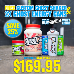 ghost whey plus ghost legend plus ghost shaker and ghost energy cans