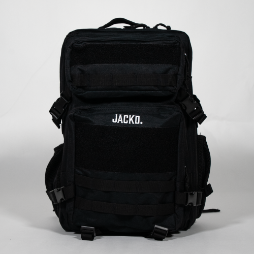 jackt backpack Black on black front