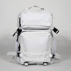 jackt backpack white with black trim front