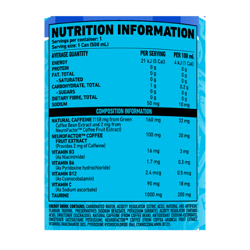 Ghost Energy 500ml Ingredients Ghost Energy 500ml Ingredients