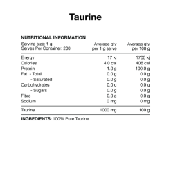 switch nutrition taurine powder g ingredients