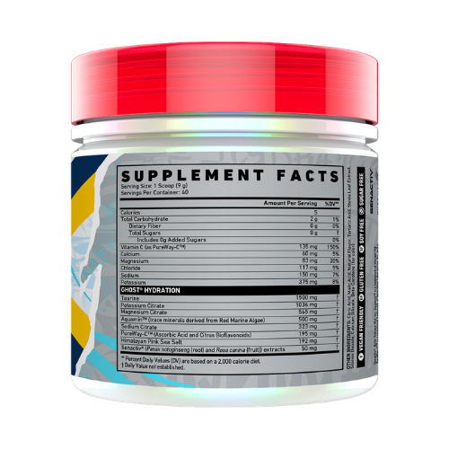 Ghost Hydration Ingredients Ghost Hydration Ingredients