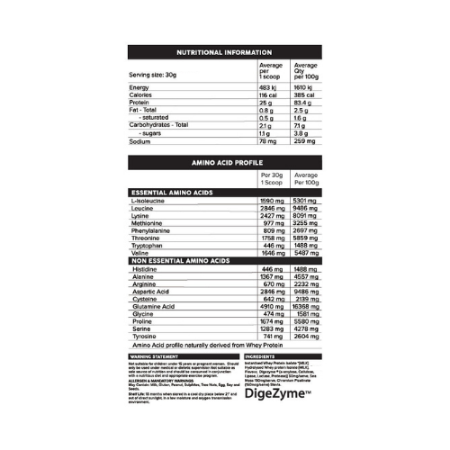 Primabolics Iso-Ripped V2 Nutritional Panel Primabolics Iso-Ripped V2 Nutritional Panel