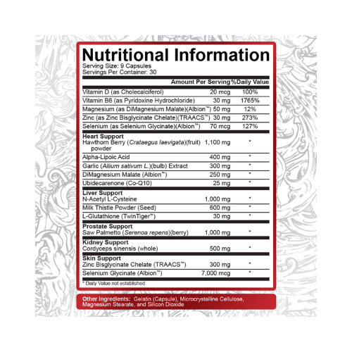 Rich Piana 5% Nutrition Liver & Organ Defender Ingredients Rich Piana 5% Nutrition Liver & Organ Defender Ingredients