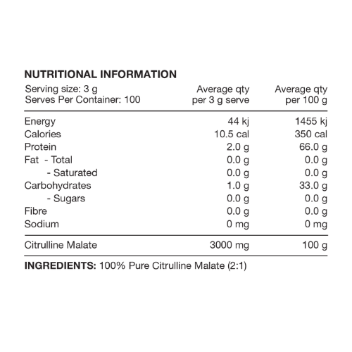 Switch Nutrition Citrulline Ingredients Switch Nutrition Citrulline Ingredients