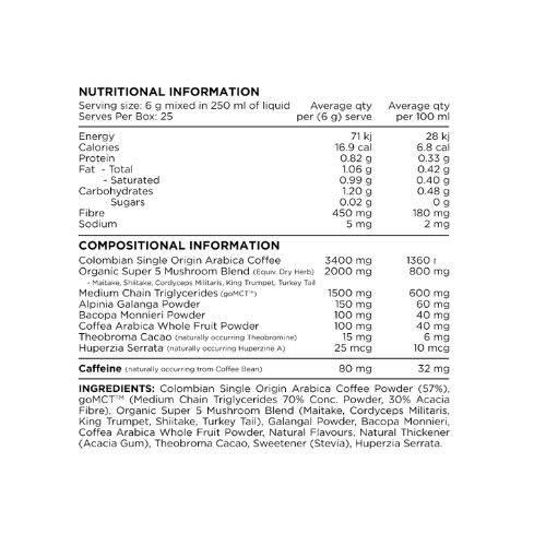 Switch Nutrition Coffee Ingredients Switch Nutrition Coffee Ingredients