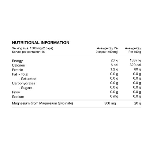 Switch Nutrition Magnesium Glycinate Ingredients Switch Nutrition Magnesium Glycinate Ingredients