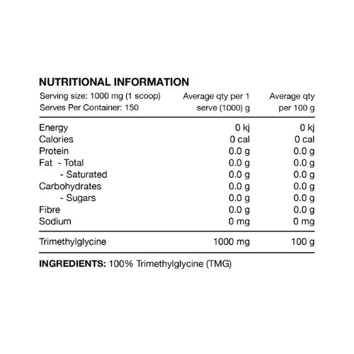 Switch Nutrition TMG Ingredients Switch Nutrition TMG Ingredients