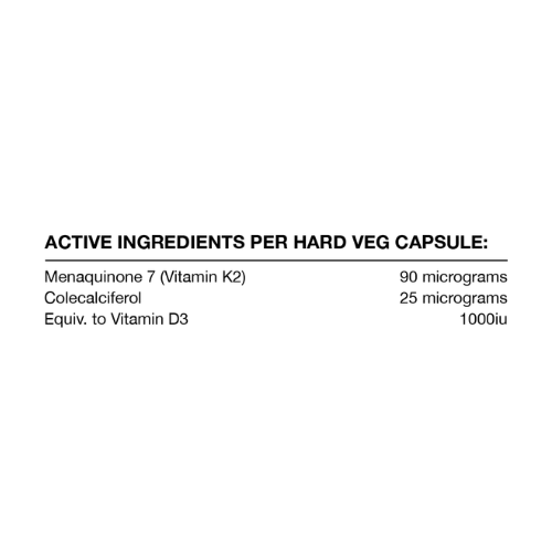 Switch Nutrition Vit D3 + K2 Capsules Ingredients Switch Nutrition Vit D3 + K2 Capsules Ingredients