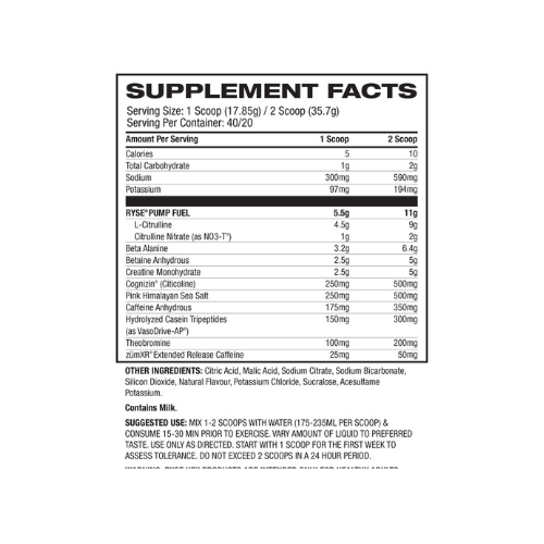ryse godzilla pre workout ingredients ryse godzilla pre workout ingredients